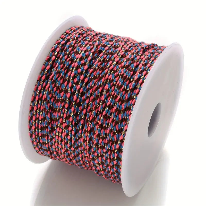Spool of Pink and Brown braided cable to make customisable necklaces