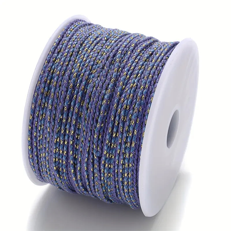 Spool of Navy and light blue braided cable to make customisable necklaces