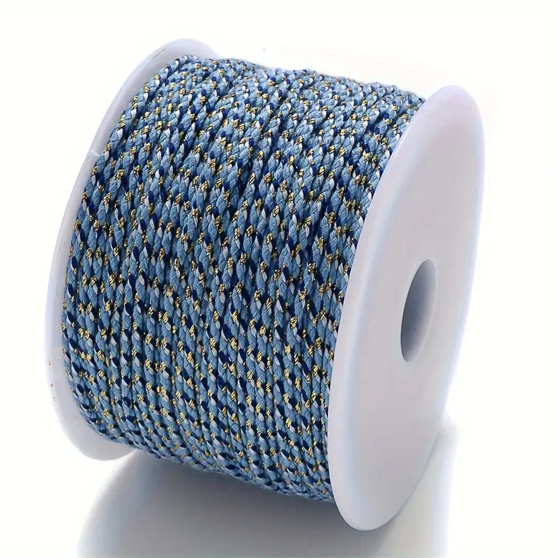 Spool of Light blue and navy braided cable to make customisable necklaces
