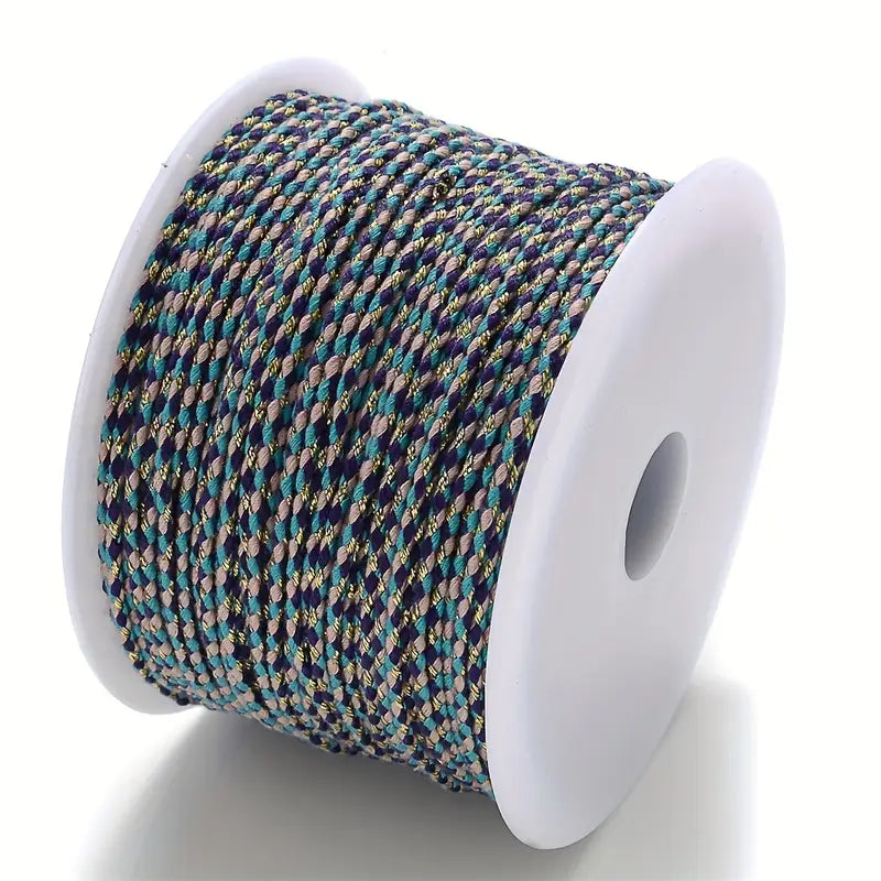 Spool of Beige and Beige braided cable to make customisable necklaces