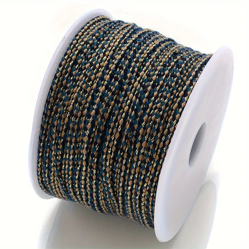 Spool of Marine Blue and beige braided cable to make customisable necklaces