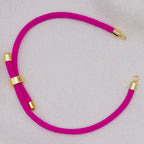Hot Pink rope necklace with gold clasps. The bracelet has a gap to cutomise.