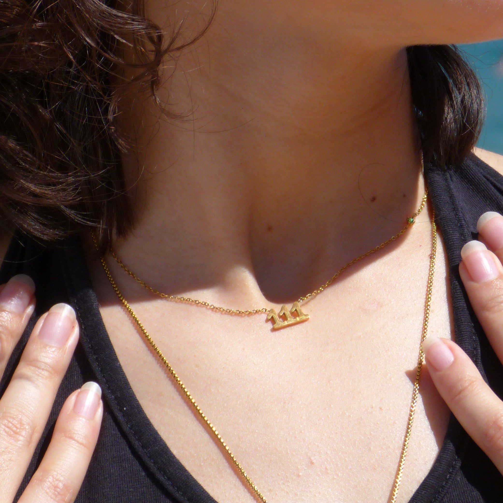 111 chain necklace in stainless steel.