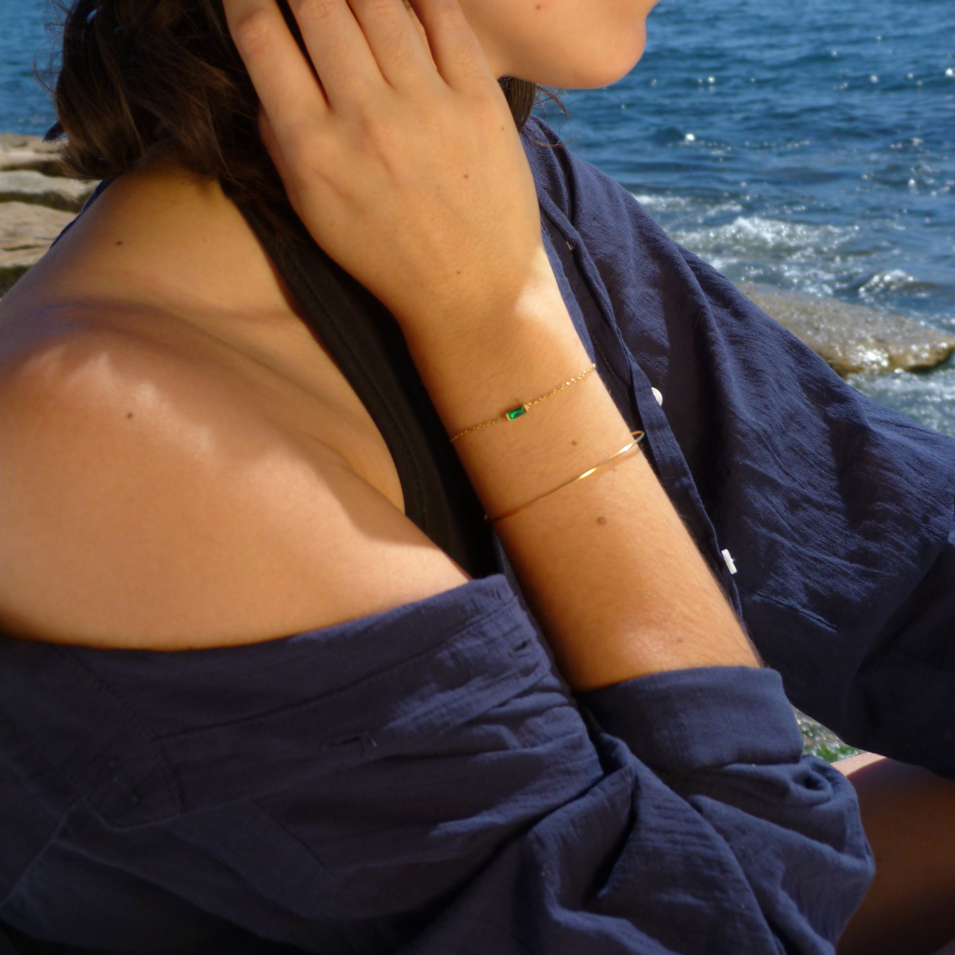 Glass Chain Bracelet - Classic Stainless Steel Jewellery