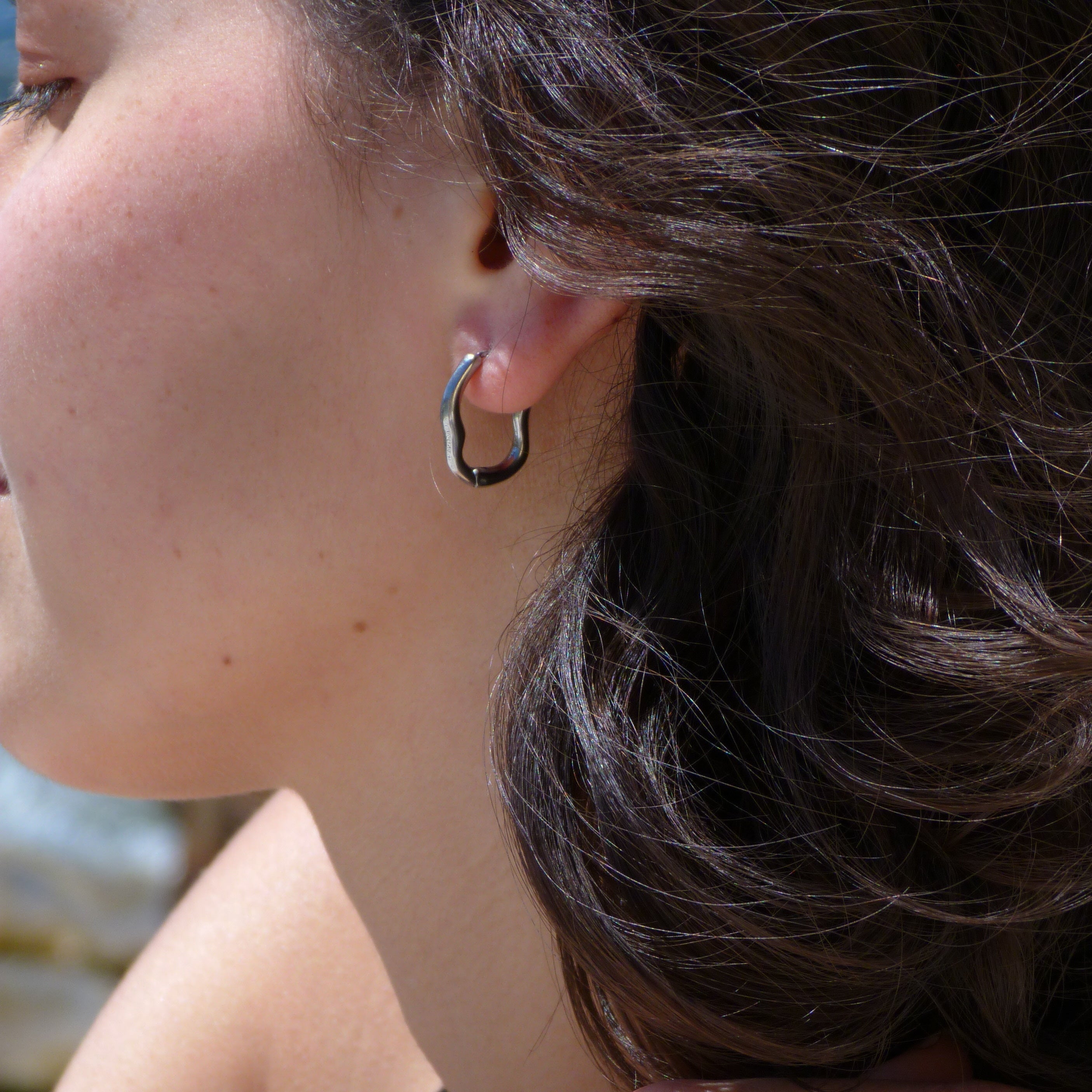 Wavy Hoop Earrings - Waterproof Stainless Steel