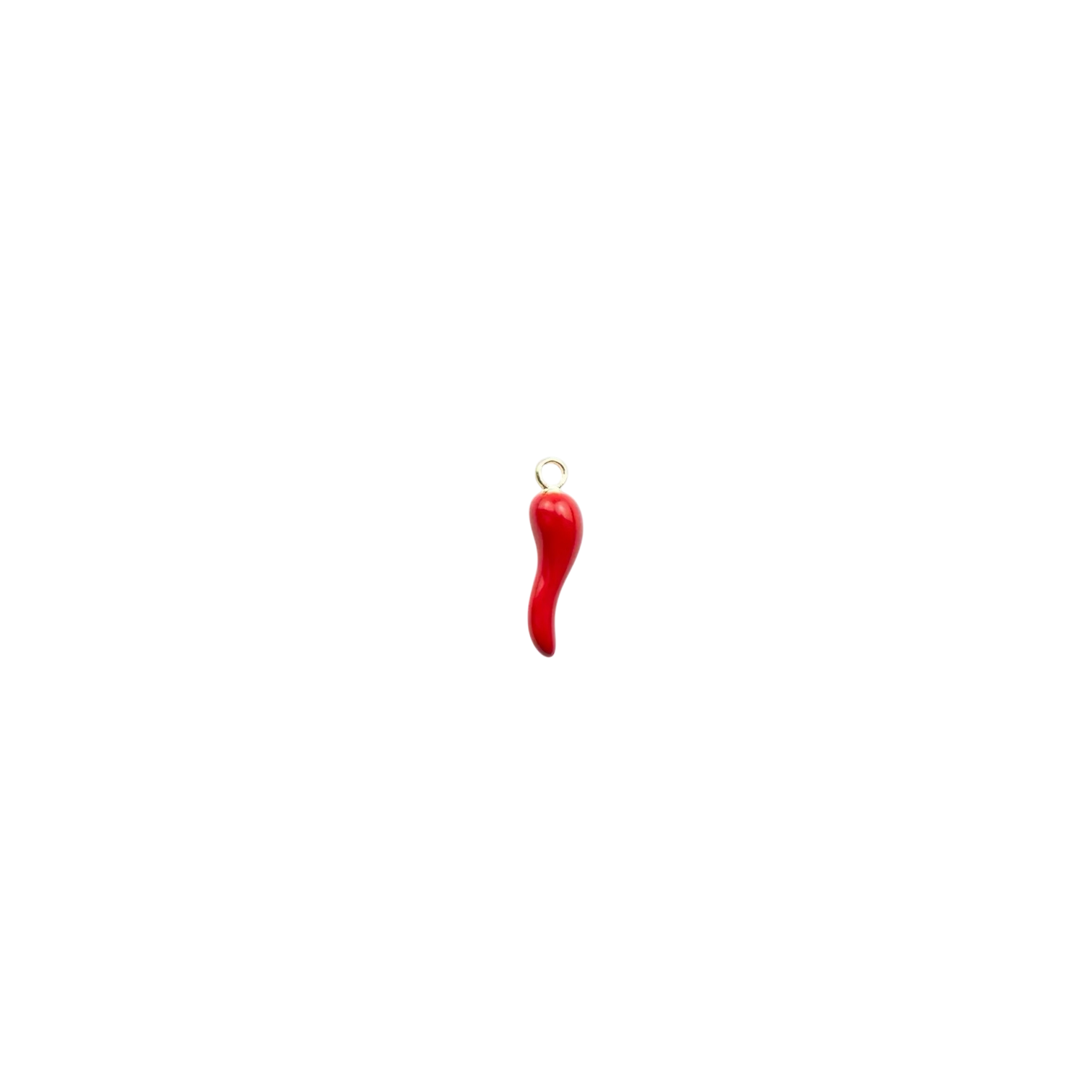 Red chili pepper charm in stainless steel.