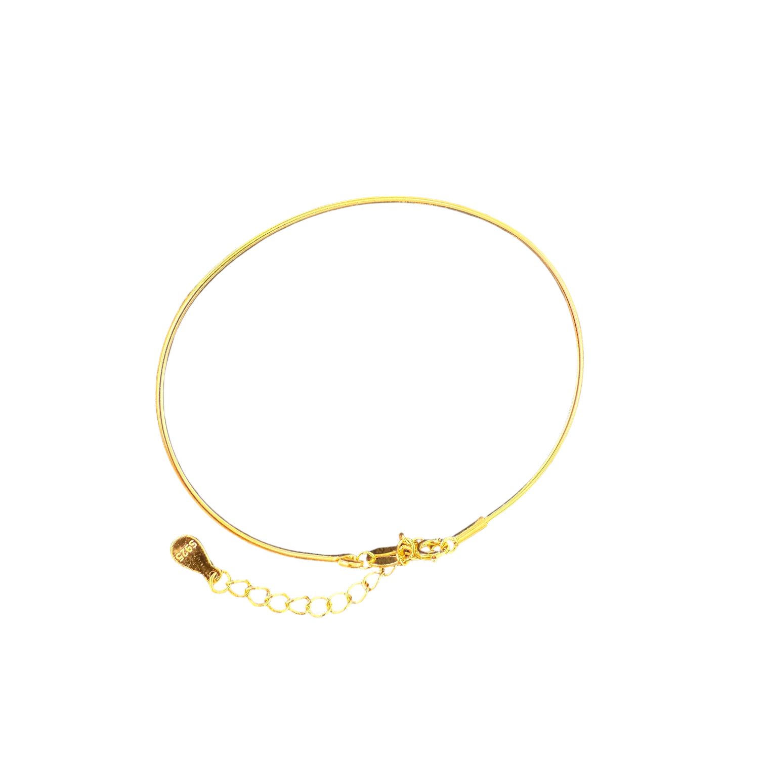 Gold plated bangle gold bracelet with an adjustable lenght.