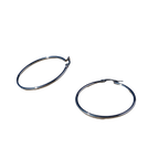 Pair of silver hoop earrings stainless steel and waterproof.