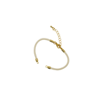 Waterpoof white nylon bracelet with gold adjustable chain in stainless steel.