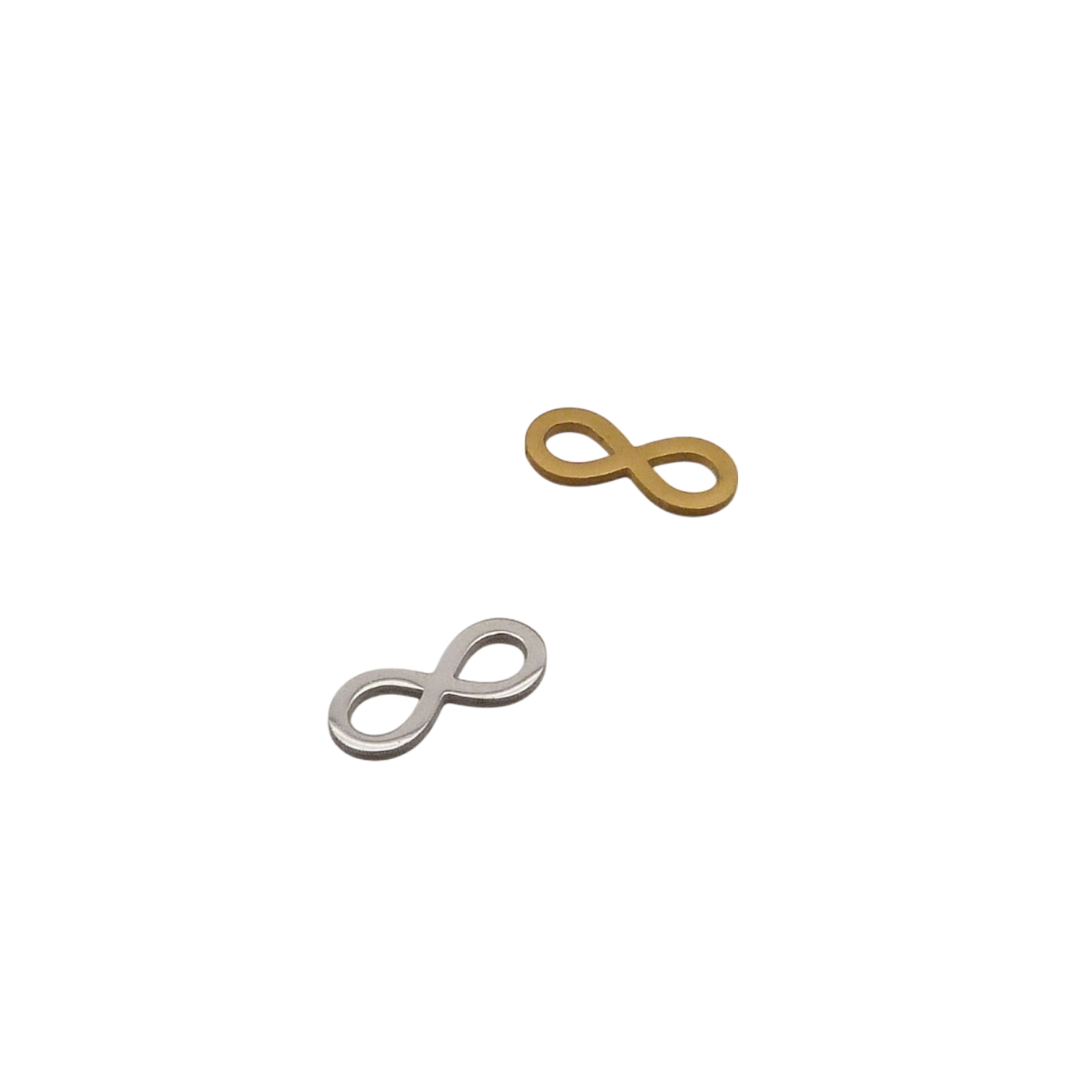 Waterproof two infinity symbols, one gold and one silver.