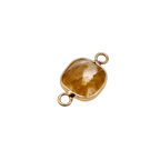 Waterproof gold frame jewelry connector with a bronze crystal.