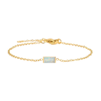 Waterproof gold bracelet with a multicolour glass in stainless steel.