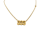 Gold necklace with the number '333' and small stone in stainless steel.