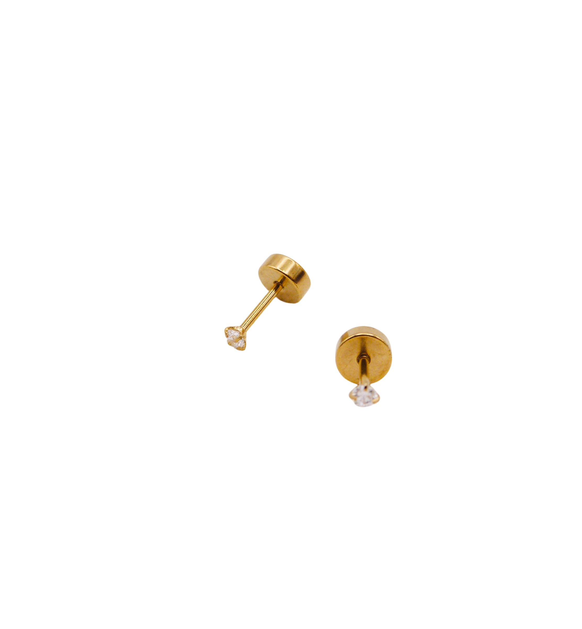 Diamond Stud Earrings - Stainless Steel & Hypoallergenic