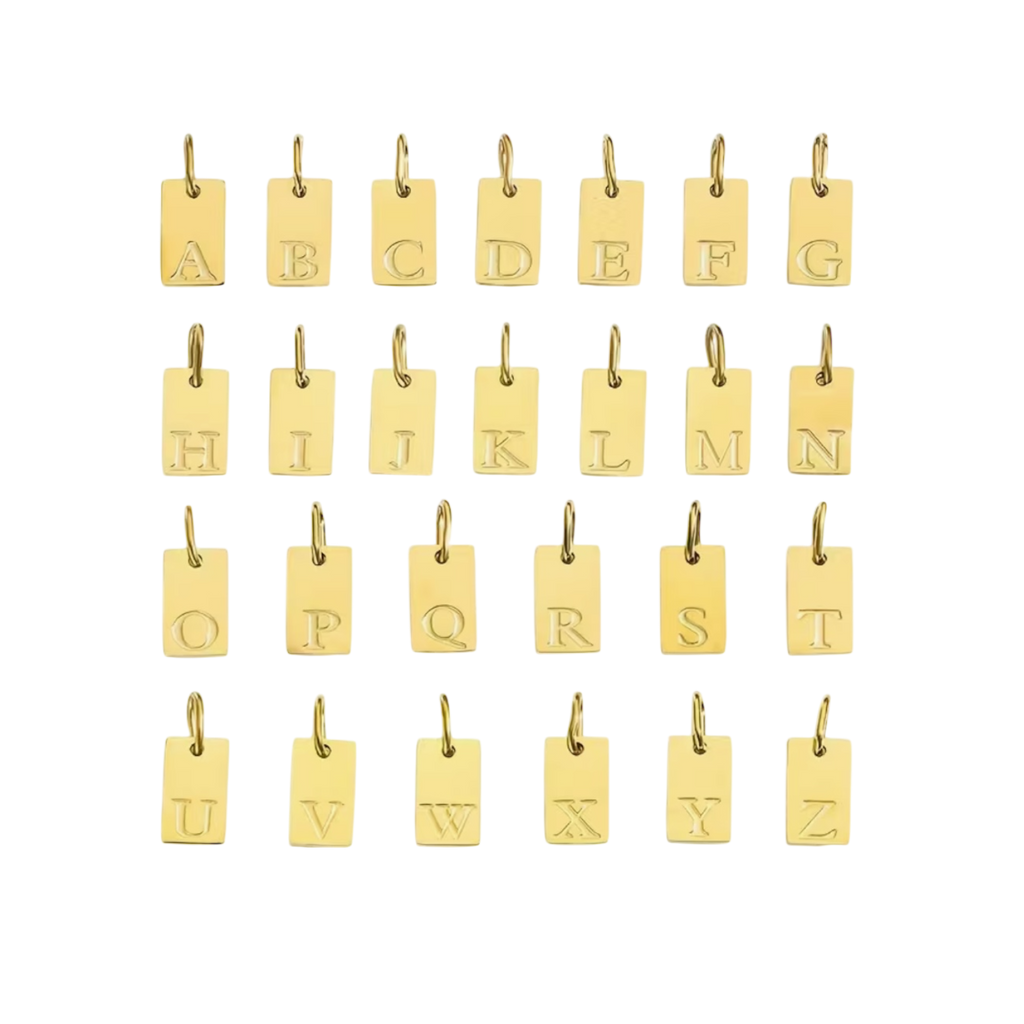 Tag initial Charms - Stainless Steel & Waterproof