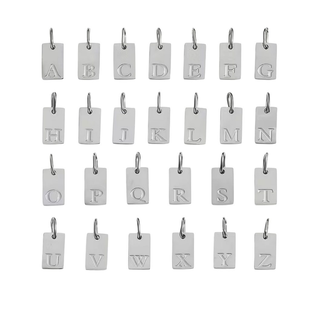 Tag initial Charms - Stainless Steel & Waterproof