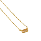 Rectangle Glass Pendant Necklace – Stainless Steel
