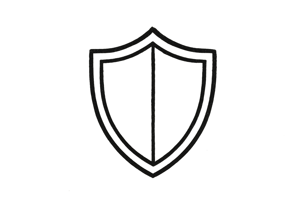 shield in drawing style for an icon